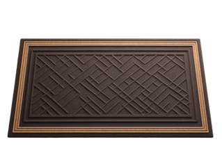 a brown and gold rectangular doormat