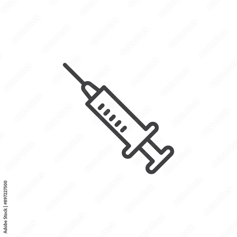 Wall mural Medical Syringe line icon