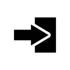 sign in vector icon, right arrow symbol. design isolated on white background, simple and modern ui design concept.