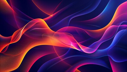Obraz premium 3D rendering of colorful abstract fluid shapes moving on a dark background, capturing dynamic motion and vibrant colors, smooth lines, design