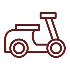 Scooter Vector Line Maroon Icon Design