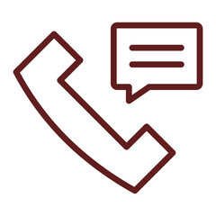 Telephone Vector Line Maroon Icon Design