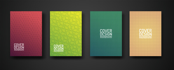 set cover design with modern geometric lines textured pattern and colorful dynamic gradation