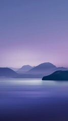 Fototapeta premium A calm lake with mountains reflected in the water