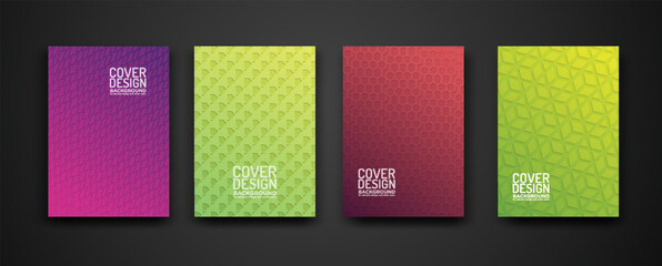 set cover design with modern geometric lines textured pattern and colorful dynamic gradation. for element design and other users. vector Illustration