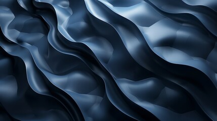 Obraz premium Elegant dark blue wavy pattern background, ideal for website backgrounds, presentations, or sophisticated projects