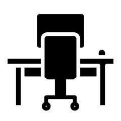 The table icon. Workplace and job, office, working symbol. Vector illustration