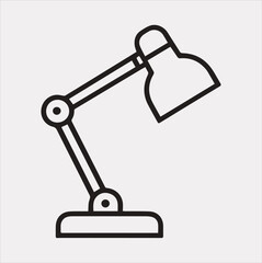 Desk lamp line Art silhouette vector on a white background