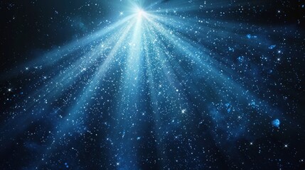 Fototapeta premium White Magic Rays with Sparkling Star Burst - Christmas Vector Design Element for Isolated Background Glow Effect