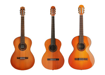 Fototapeta premium Acoustic Guitars Collection Isolated on Transparent Background