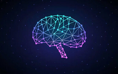 Colorful Gradient Brain Background. Generative Ai