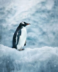 Obraz premium Sleek penguin in an Antarctic setting
