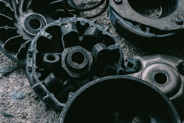 Mechanic to repair or check the motorcycle belt system  the engine belt system of the engine