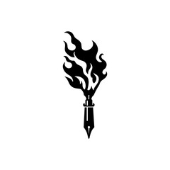 Flame Scribbles Fire Pen Silhouette Eps