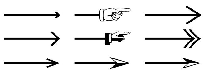 Black arrow vector icons