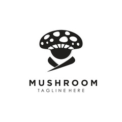 Mushroom logo design idea with creative abstract concept