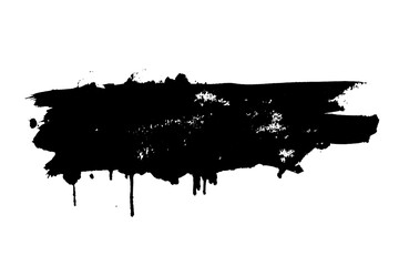 Fototapeta premium Abstract black Grunge splatter brush stroke on transparent background. 