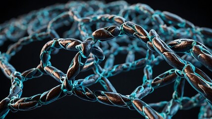 Microscopic View of Cells Featuring Detailed Cellular Structures and Subatomic Components for Scientific Examination