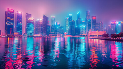 Fototapeta premium 夕暮れの美しい都市