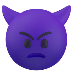 3d render  Angry Face with horns  illustration