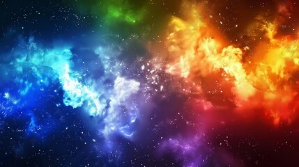 Fototapeta premium Vivid and dynamic cosmic universe featuring nebula clouds, stars, and cosmic energy in an abstract background
