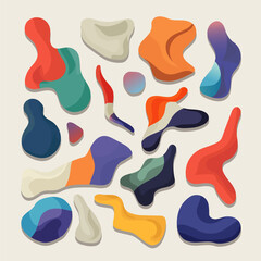 Organic abstract random shapes