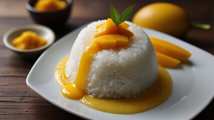 mango sticky rice thai food