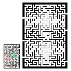 Illustration with labyrinth, maze conundrum for kids. Baby puzzle with entry and exit. Children puzzle game.