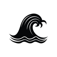 Vector art of a black wave silhouette design