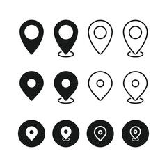 Set Of Address place icon symbol. Location icon collection. Vector Illustration.