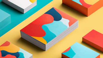 Colorful business card mockup design