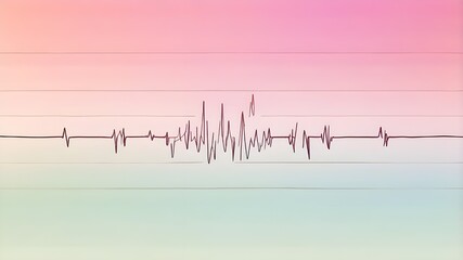 simple backdrop with a symmetrical ECG line pattern and weak medical symbols that represent heartbeats blended into a gentle, pastel-colored gradient