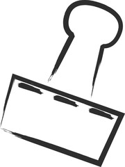 筆書き文房具手書き風アイコン　クリップ