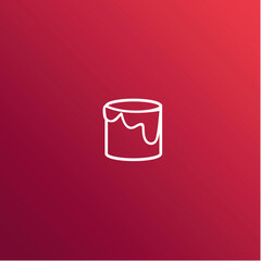 Color bucket icon flat vector design