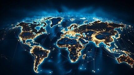 European global network  finance, trading, and telecommunication connectivity on earth