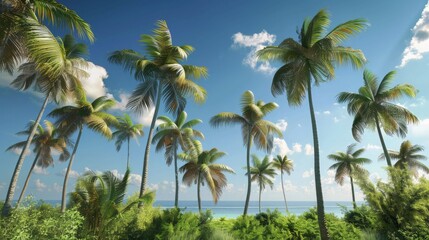 coconut trees , stunning coconut tree landscape ,  amazing coconut tree photos , coconut palms , palm tree landscape