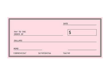 Pink Blank Check Transparent background