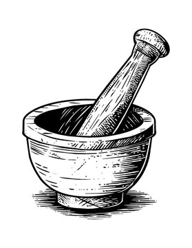 recommend clip art: mortar pestle engraving black and white outline