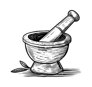 recommend clip art: mortar pestle engraving black and white outline