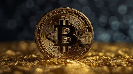 Bitcoin on top of gold coins, symbolizing bitcoin price prediction.