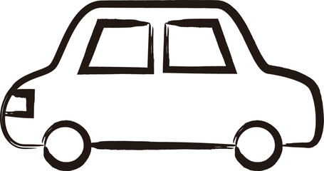 筆書き乗り物単品アイコン　自動車