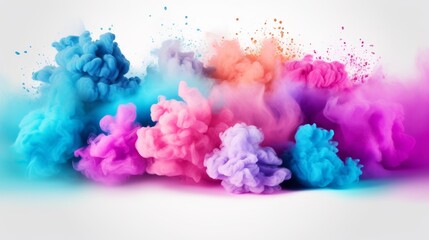 Fototapeta premium Vibrant rainbow color powder splash on black background, perfect for holi or artistic projects