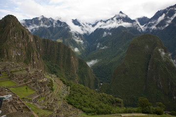 Obraz premium Peru Machu Picchu on a cloudy autumn day