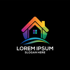 Real estate home colorful gradient style. Real estate brand logo. Real estate vector brand logo vector.
