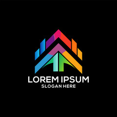 Real estate home colorful gradient style. Real estate brand logo. Real estate vector brand logo vector.
