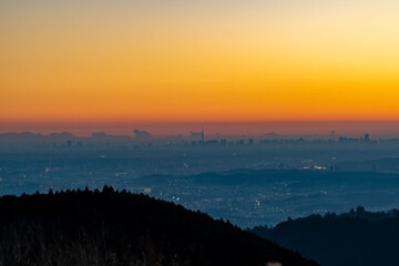 小仏城山からの初日の出前の朝焼け
