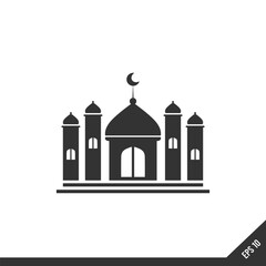 Vector illustration of a Muslim Mosque Silhouette. ramadan ramadhan eid mubarak, lebaran idul fitri