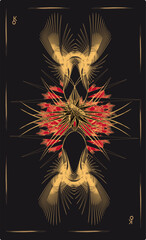 Tarot cards - back design. Chiron, dark monk. Contemporary vector art