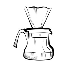drawing lines. line art coffee filter. Vector minimalistic