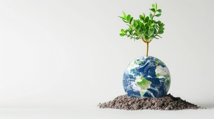 earth day concept , white background image , world environment day , earth day concept white background for social media , minimalist environmental image for website